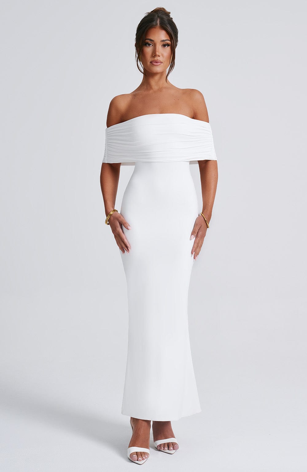 Betty Off Shoulder Open Back Maxi Dress