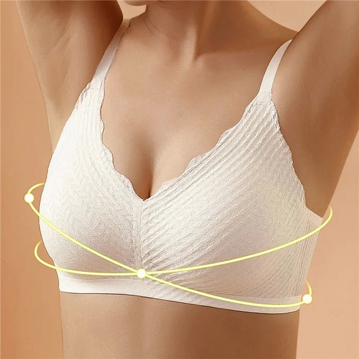 Daisy Lace Trim Seamless Bra