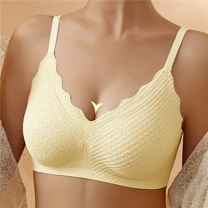 Daisy Lace Trim Seamless Bra