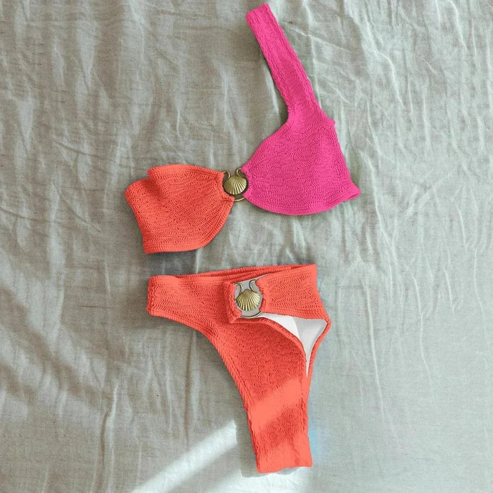 Sunny Colorblock Ring Detail Bikini Set