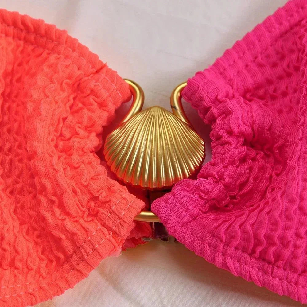 Sunny Colorblock Ring Detail Bikini Set