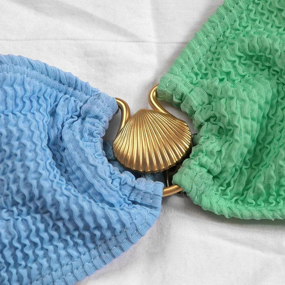 Sunny Colorblock Ring Detail Bikini Set