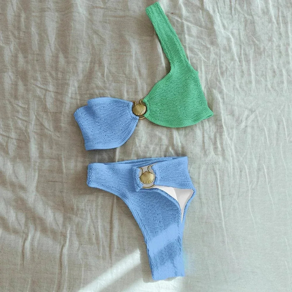 Sunny Colorblock Ring Detail Bikini Set