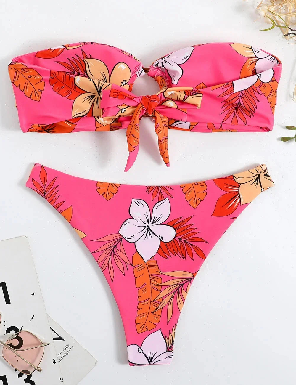 Ivy Floral Bandeau Bikini Set