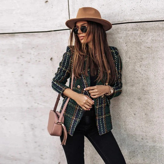 Yara Plaid Tailored Blazer