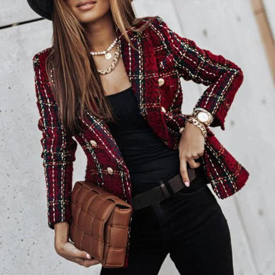 Yara Plaid Tailored Blazer