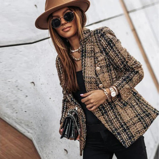 Yara Plaid Tailored Blazer