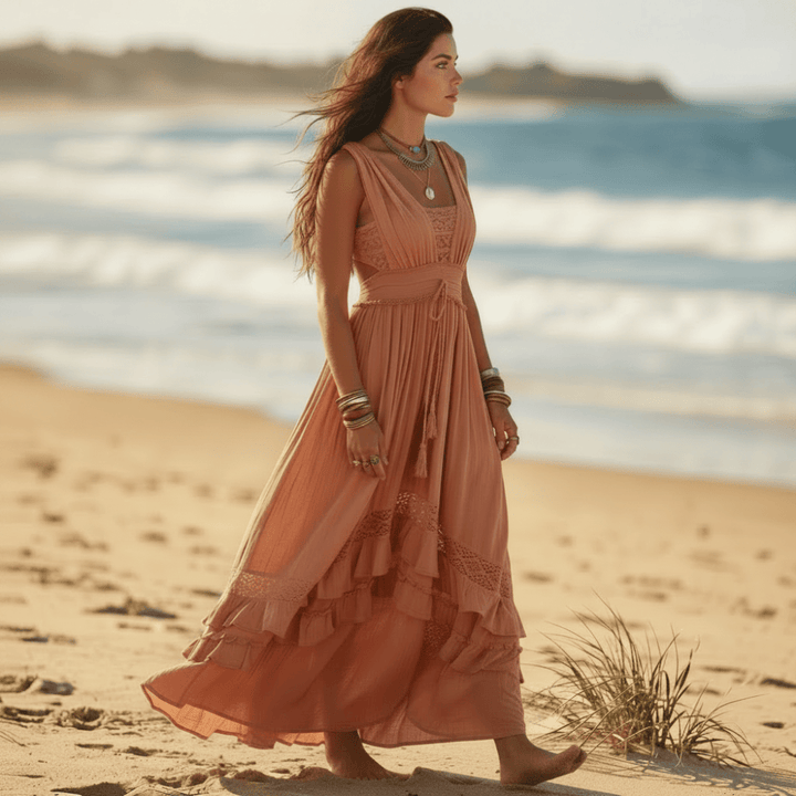 Quintessa Boho Tiered Maxi Dress