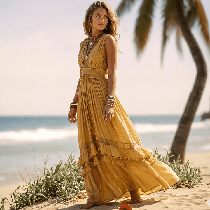 Quintessa Boho Tiered Maxi Dress