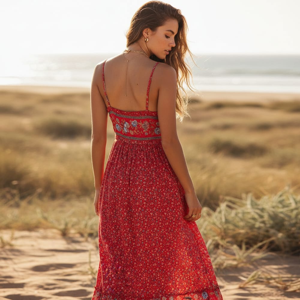 Maritza Boho Print Maxi Dress