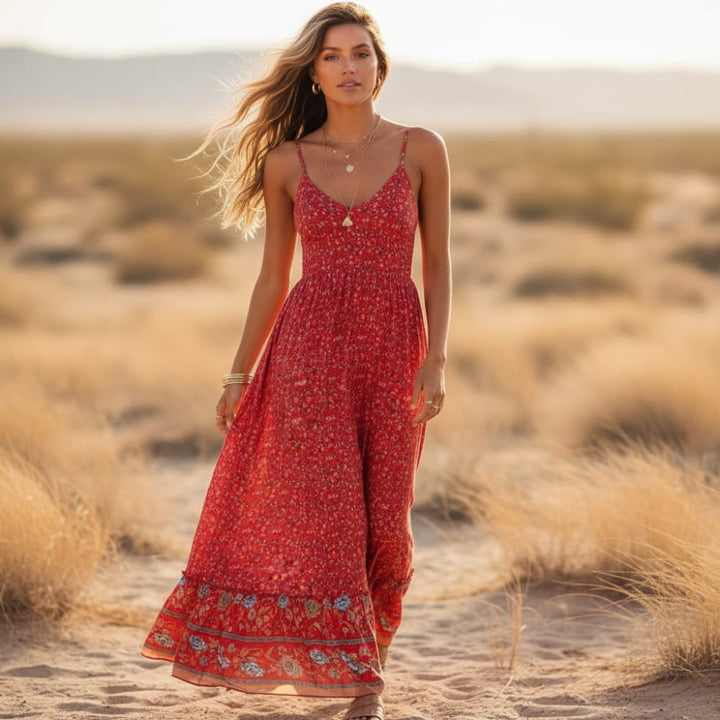 Maritza Boho Print Maxi Dress