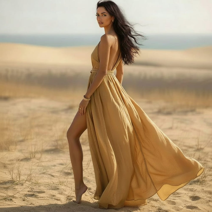 Riona Halter Neck Maxi Dress