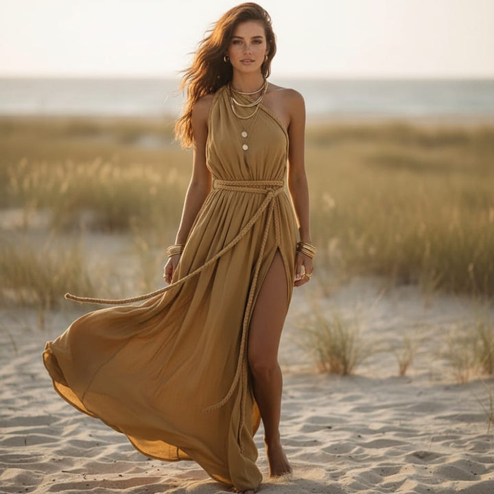 Riona Halter Neck Maxi Dress