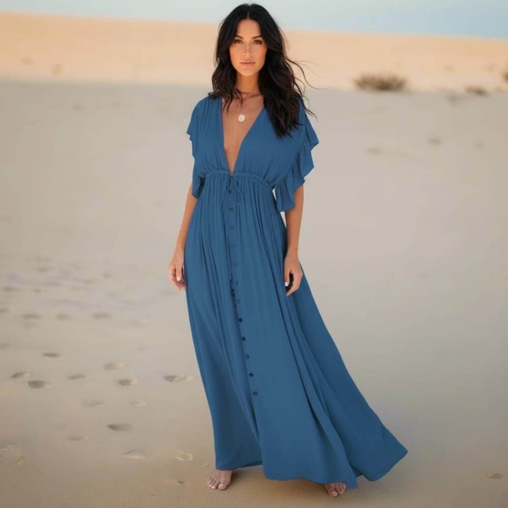 Cordelia V-Neck Flowy Maxi Dress