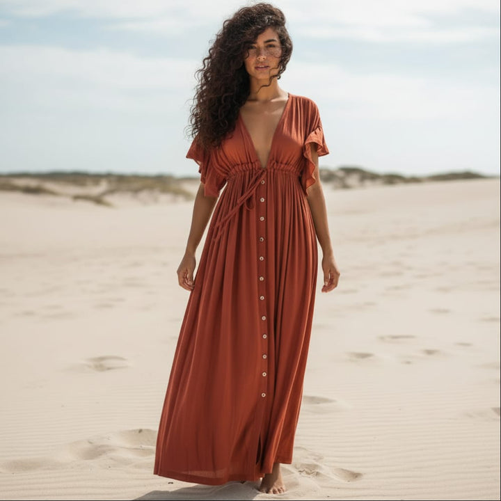 Cordelia V-Neck Flowy Maxi Dress