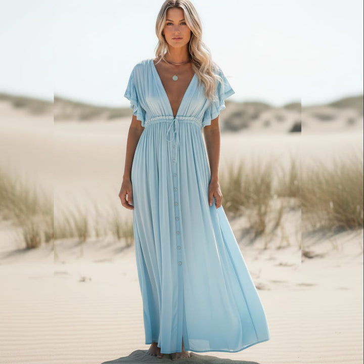 Cordelia V-Neck Flowy Maxi Dress