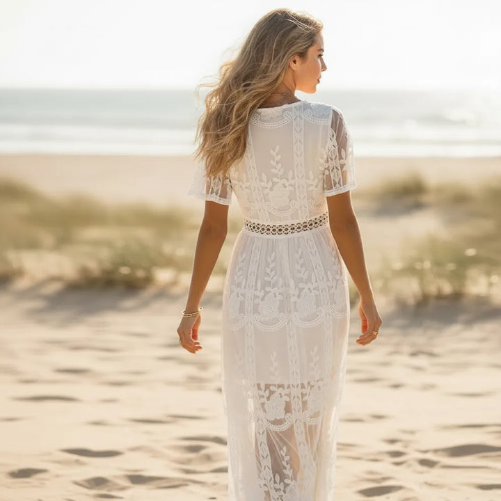 Micaela Lace V-Neck Maxi Dress