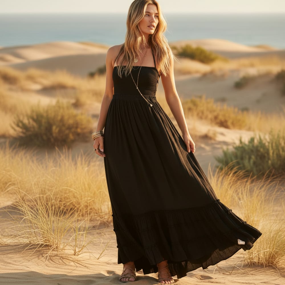 Norah Boho Tiered Maxi Skirt