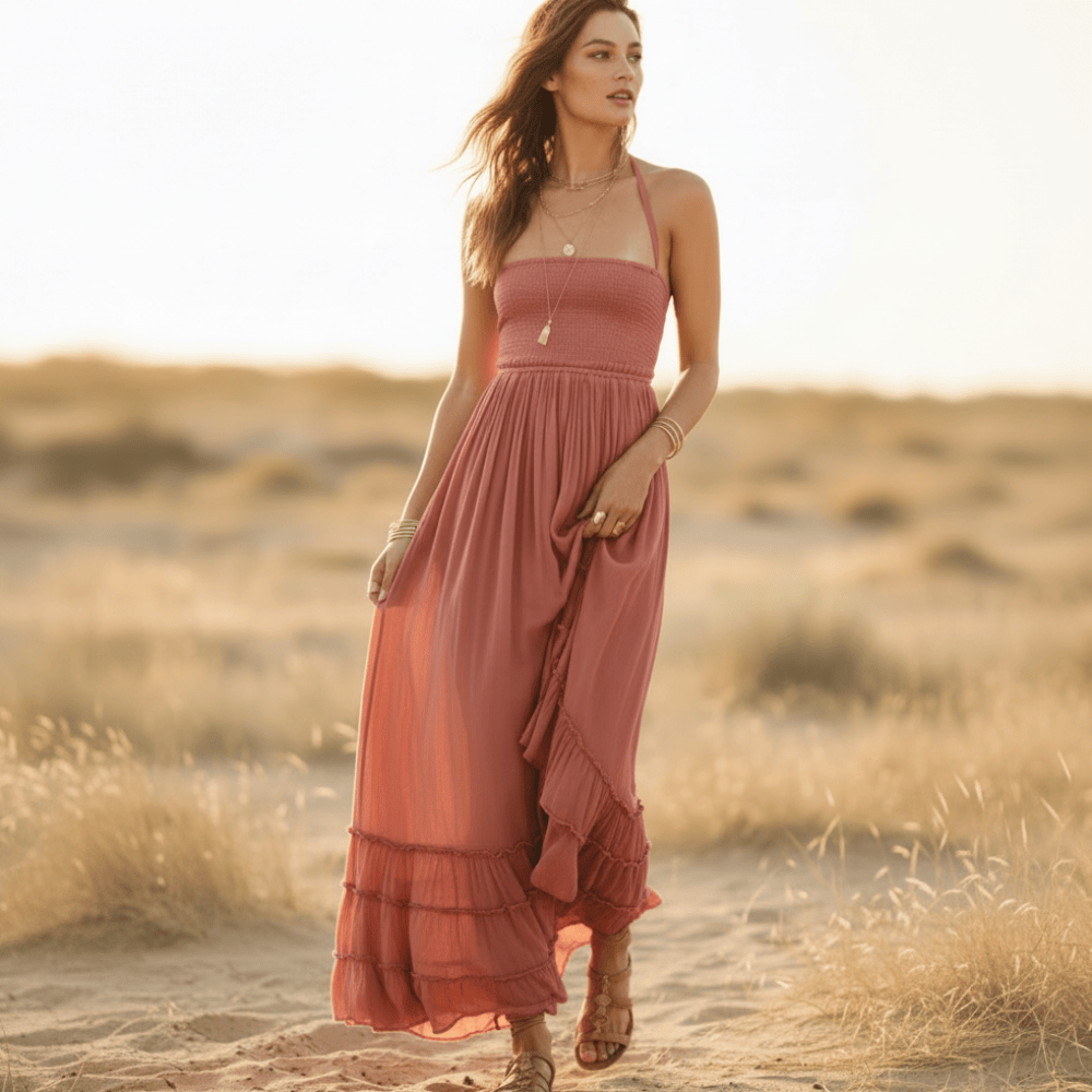 Norah Boho Tiered Maxi Skirt