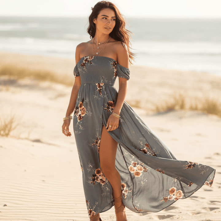Kiera Off Shoulder Floral Maxi Dress
