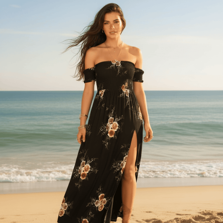Kiera Off Shoulder Floral Maxi Dress