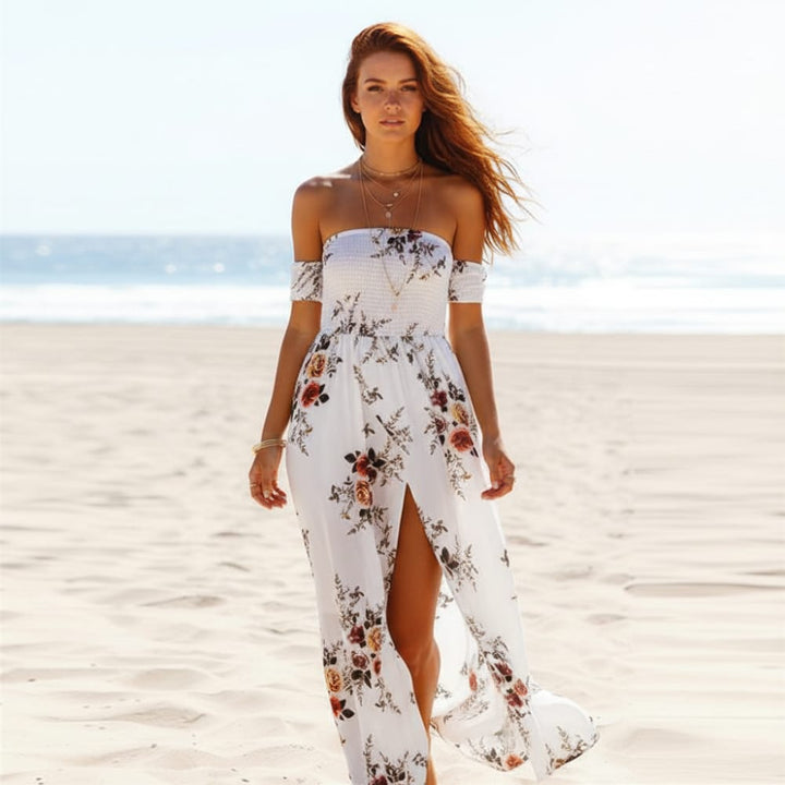 Kiera Off Shoulder Floral Maxi Dress
