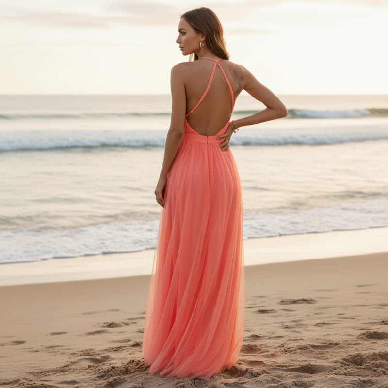 Ashanti Halter Neck Maxi Dress