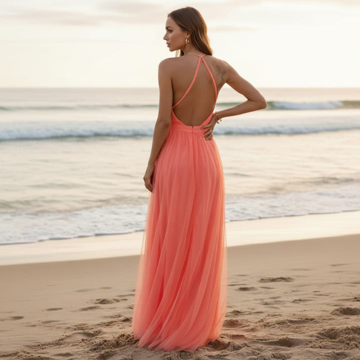 Ashanti Halter Neck Maxi Dress