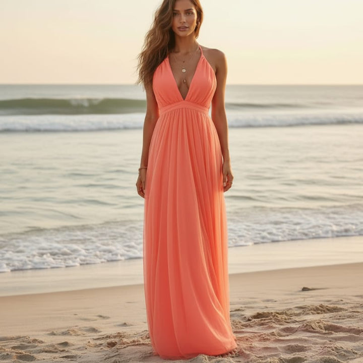 Ashanti Halter Neck Maxi Dress