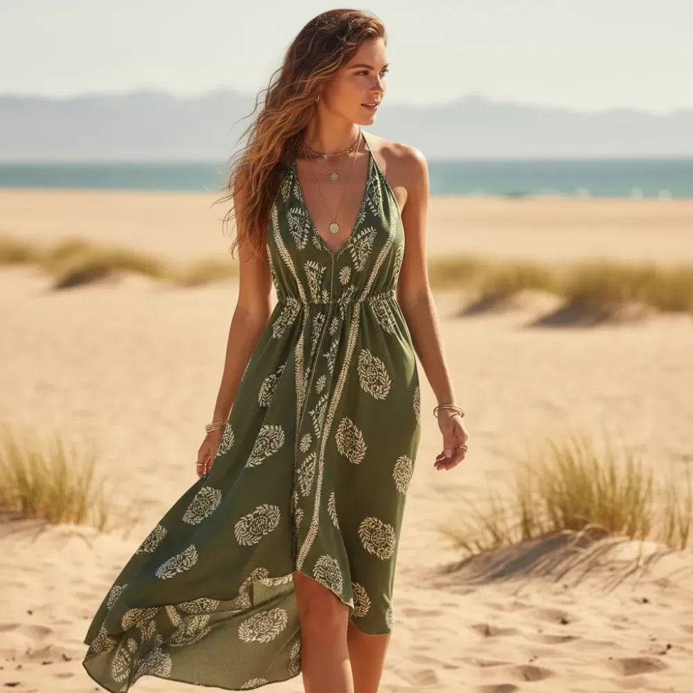 Lena Boho Print Maxi Dress