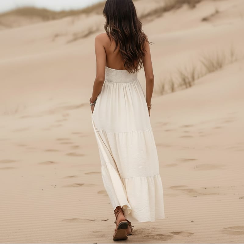 Freyja Boho Halter Maxi Dress