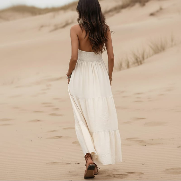 Freyja Boho Halter Maxi Dress