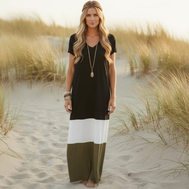 Hyacinth Color Block Maxi Dress