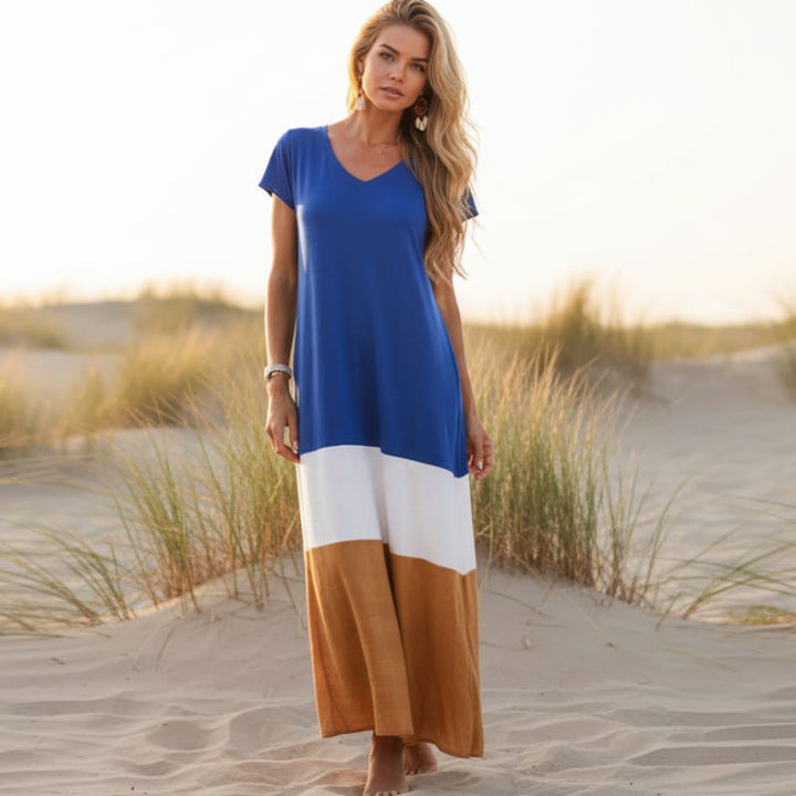 Hyacinth Color Block Maxi Dress