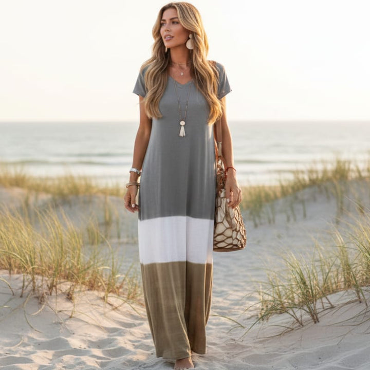 Hyacinth Color Block Maxi Dress