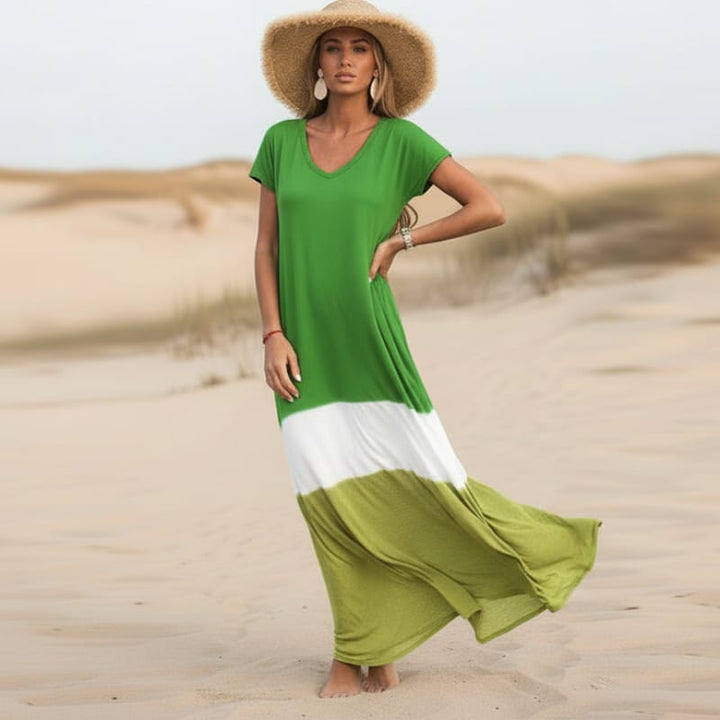 Hyacinth Color Block Maxi Dress
