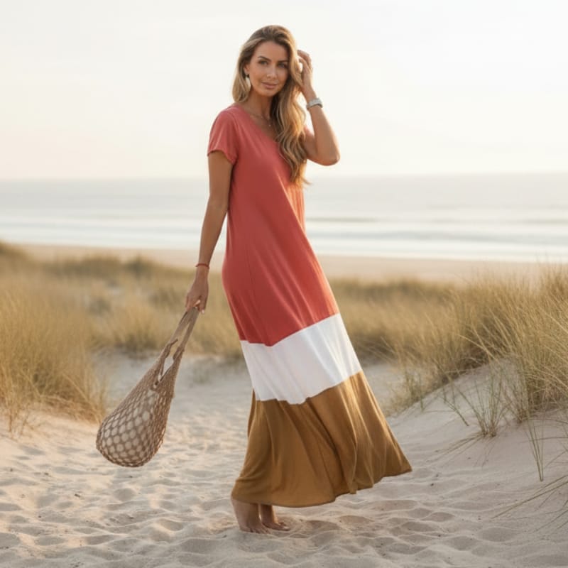 Hyacinth Color Block Maxi Dress