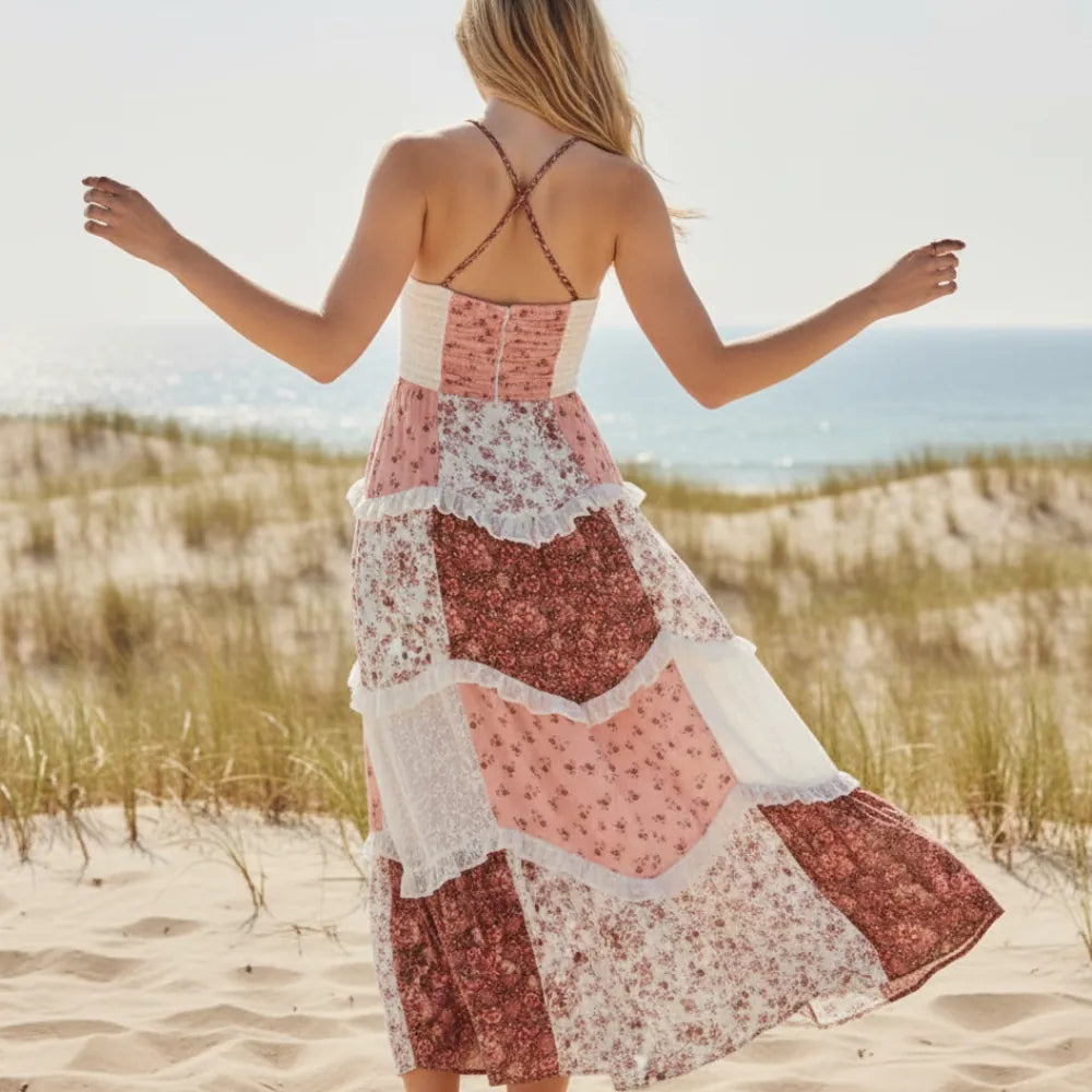 Padma Patchwork Floral Maxi Dress