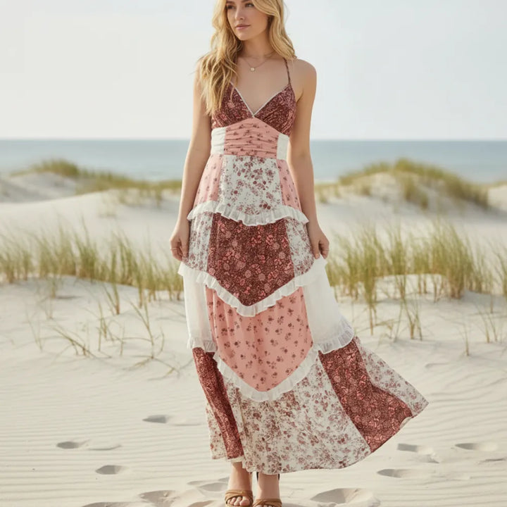 Padma Patchwork Floral Maxi Dress