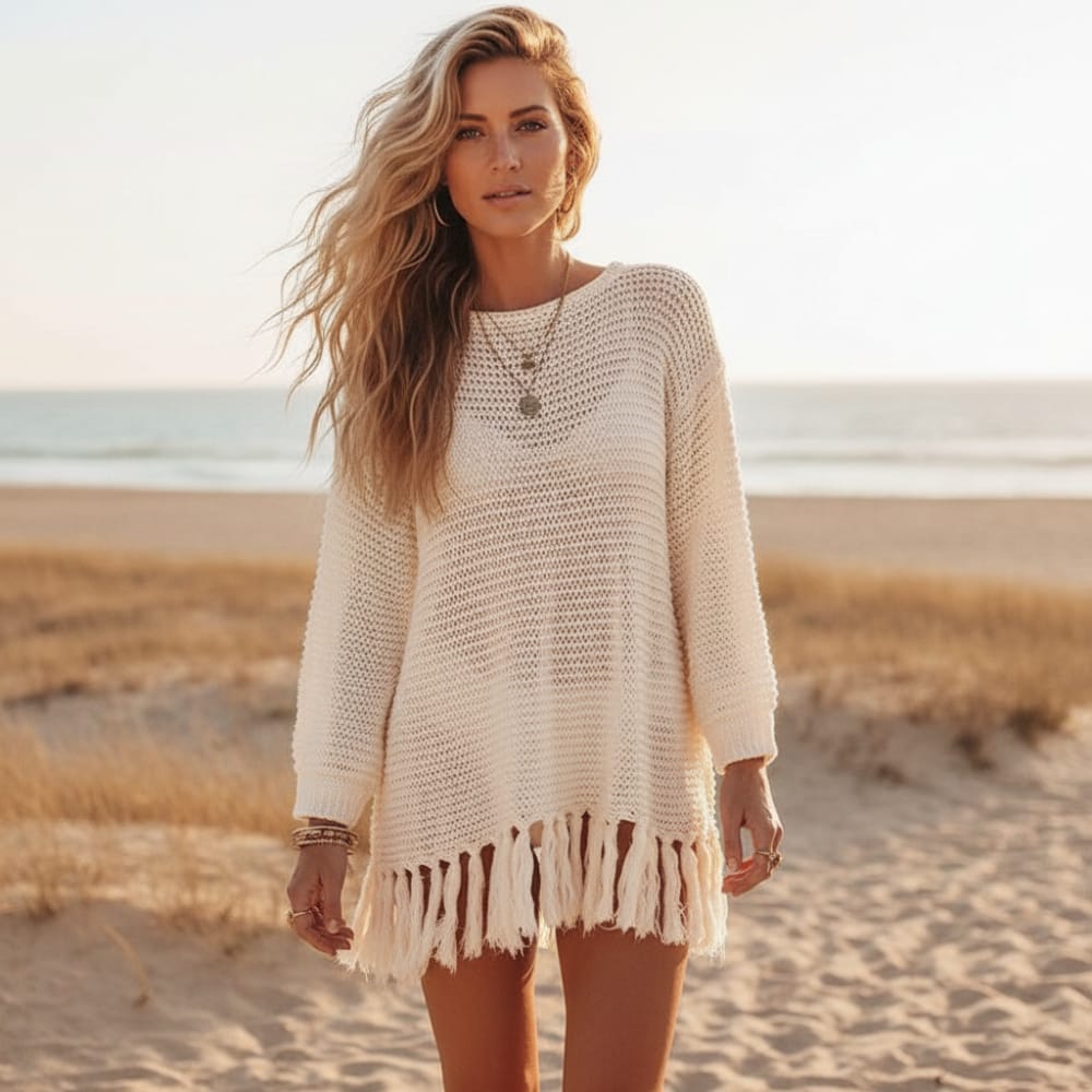 Christabel Openwork Fringe Beach Tunic