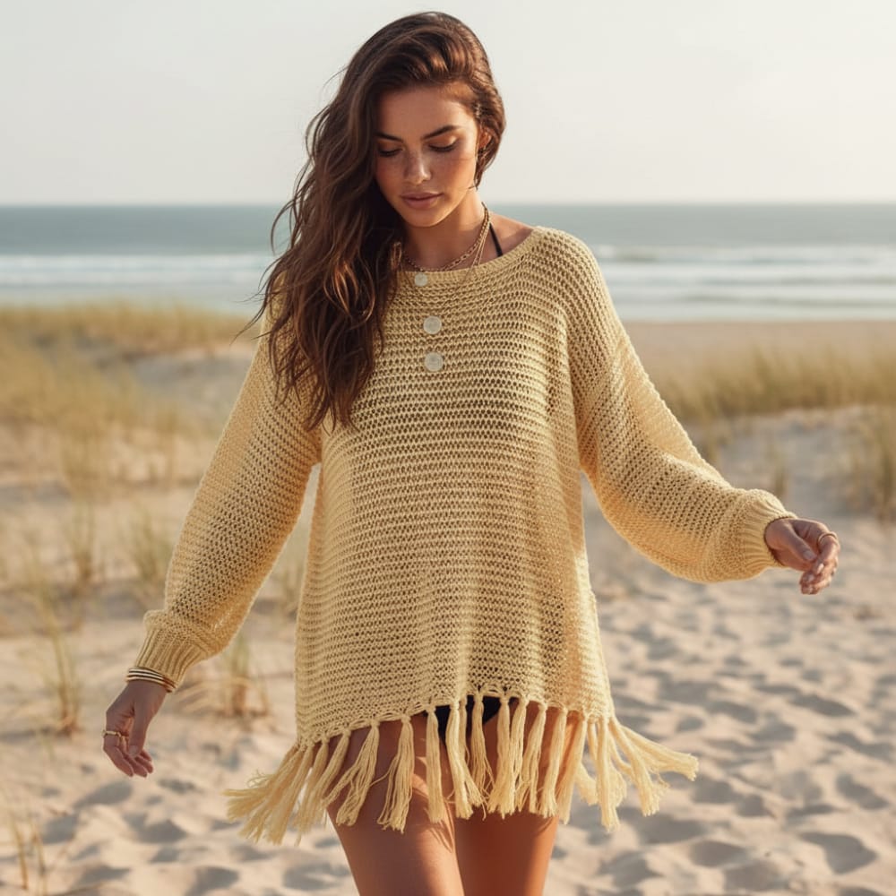 Christabel Openwork Fringe Beach Tunic
