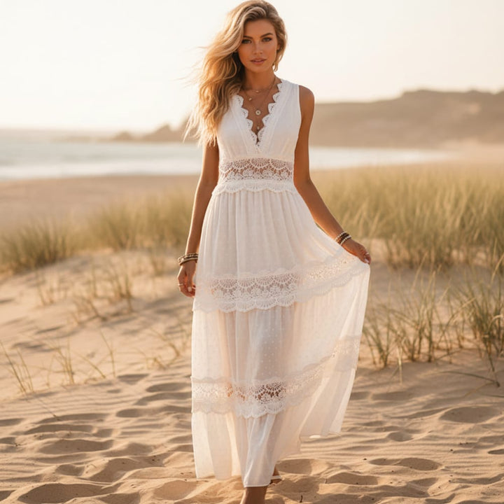 Leonie Lace Detail Maxi Dress