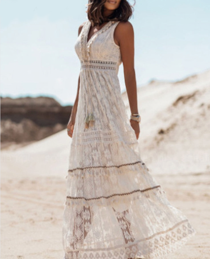 Santorini Lace Maxi Dress