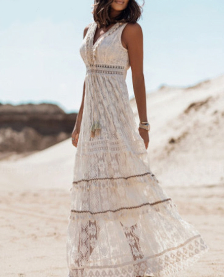 Santorini Lace Maxi Dress