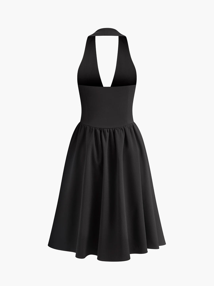 Noir Halter Mini Dress