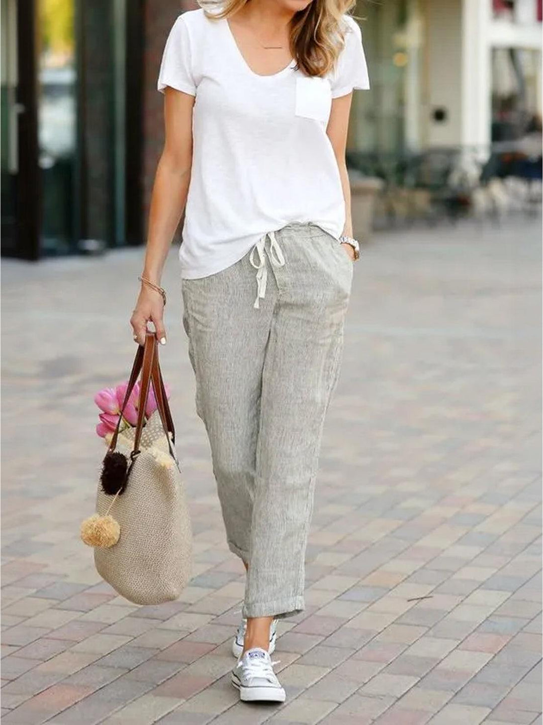 Harper Drawstring Linen Pants