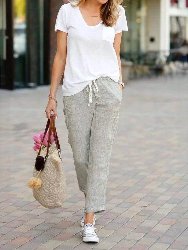 Harper Drawstring Linen Pants