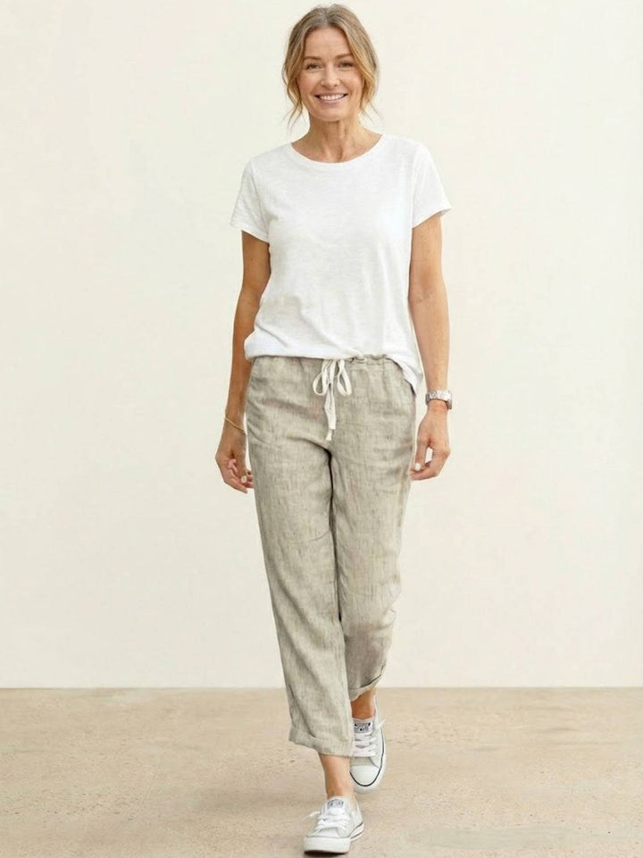 Harper Drawstring Linen Pants