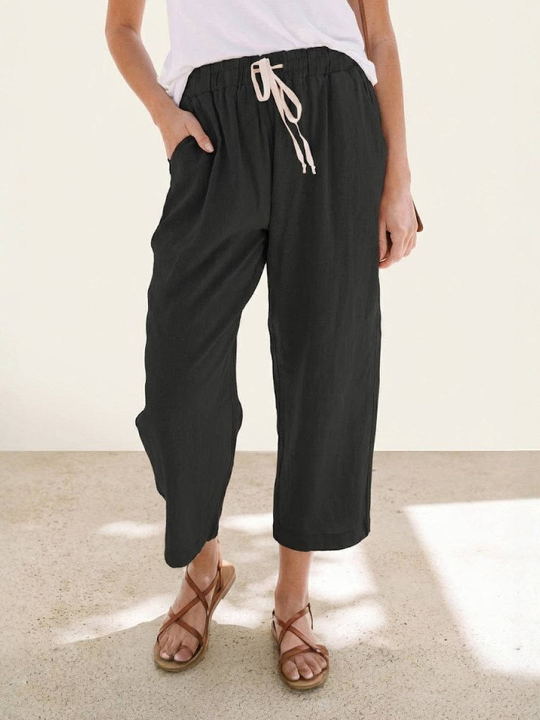 Harper Drawstring Linen Pants