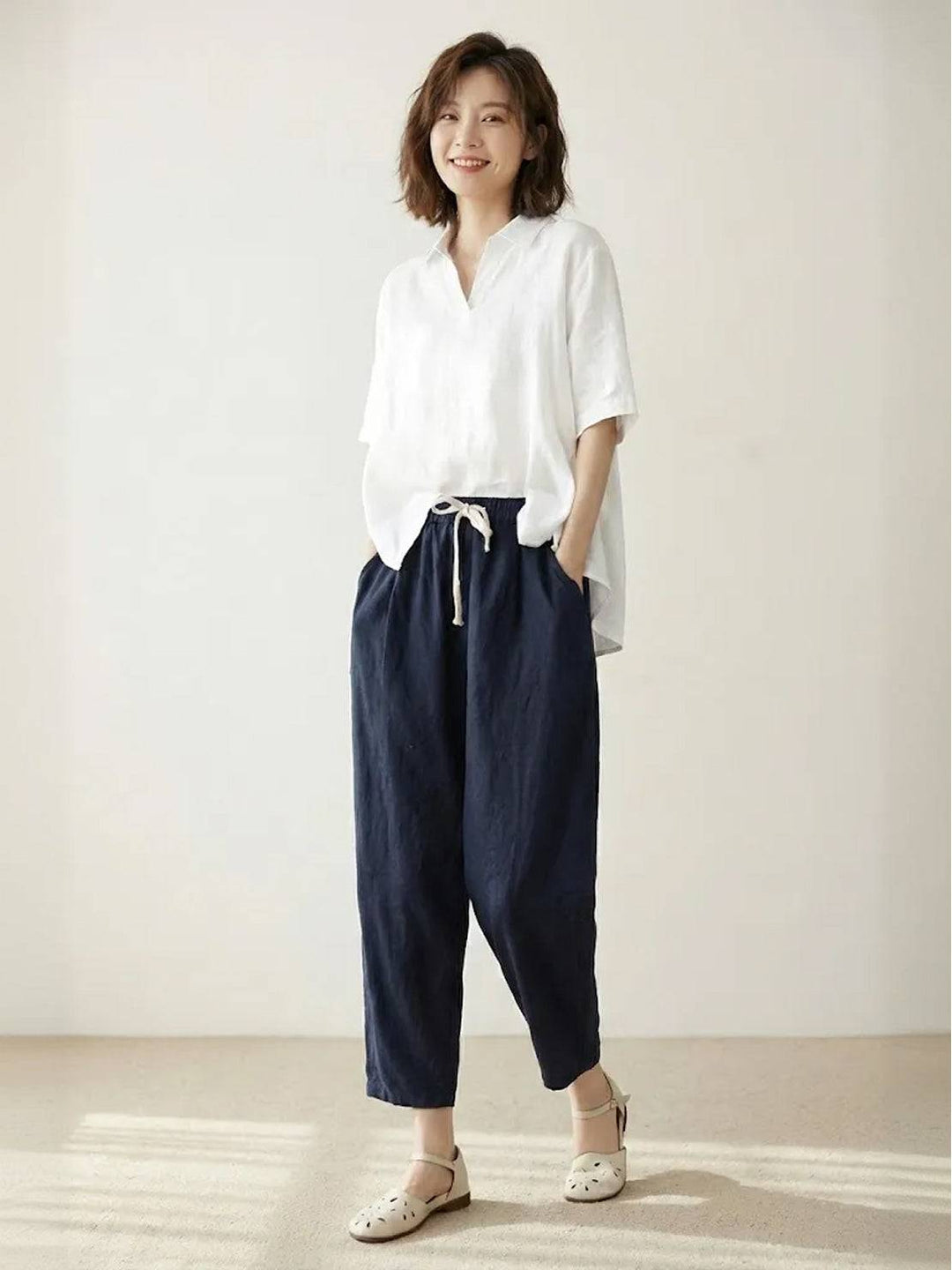 Harper Drawstring Linen Pants
